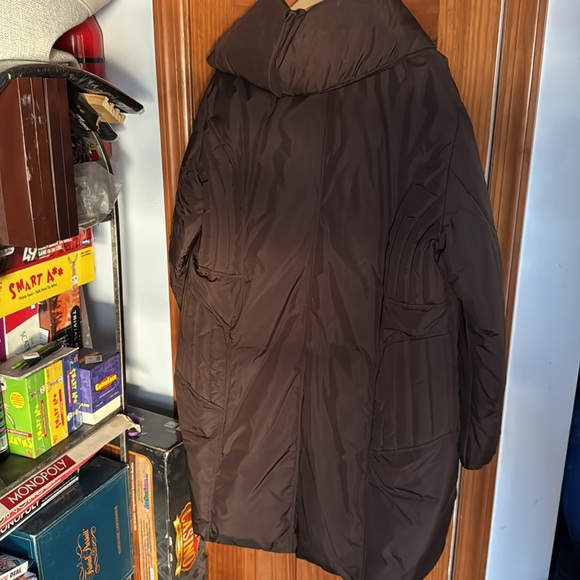 Larry Levine nylon down filled brown coat size 2X - Picture 5 of 12